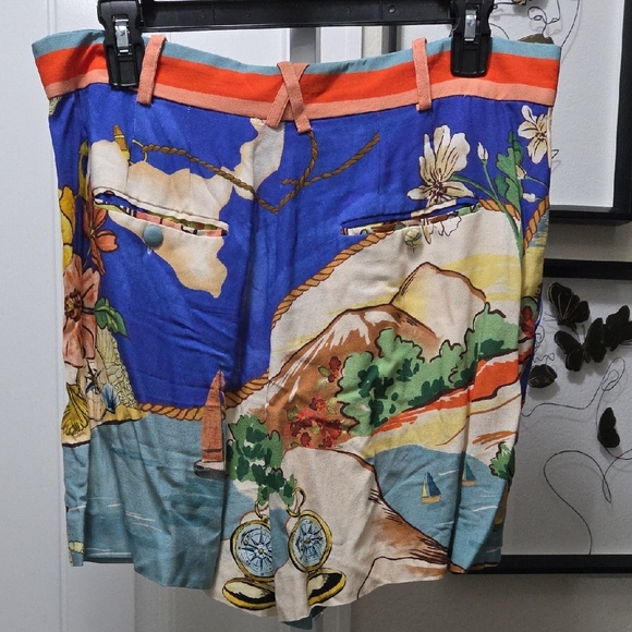 Antonio Melani Colorful Patterned Linen Shorts - Picture 4 of 4